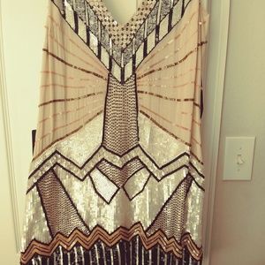 Art deco embellish shift dress
